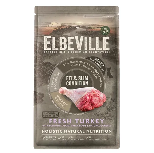 ELBEVILLE Fit and Slim Condition Fresh Turkey granule pre psov 1 kus, Hmotnosť balenia (g): 1,4 kg