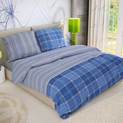 Kvalitex Bavlnené obliečky Delux Campus modrá, 200 x 200 cm, 2 ks 70 x 90 cm