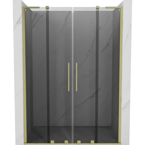 MEXEN/S - Velar L Duo posuvné sprchové dvere 160, grafit, zlatá kartáčovaná 871-160-003-42-55