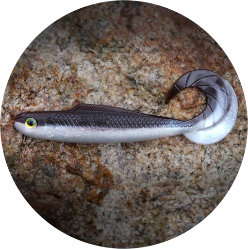 Redbass gumová nástraha twister kixter brown/silver - 12,5 cm 14 g