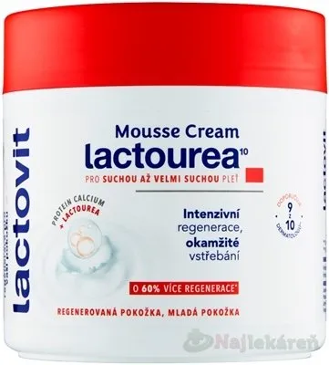 Lactovit Mousse cream Lactourea penový krém na tvár a telo, veľmi suchá pleť 400 ml