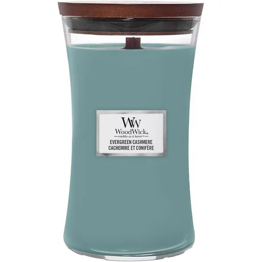 WoodWick Vonná sviečka váza veľká Evergreen Cashmere, 609 g