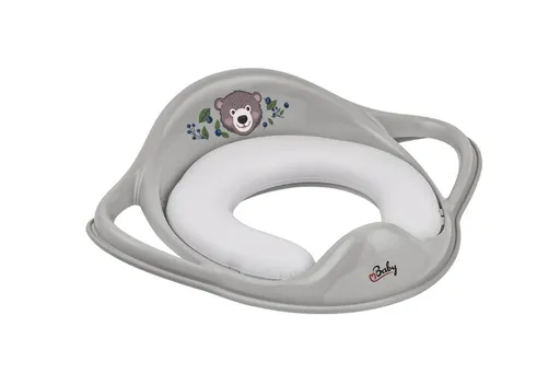 MALTEX Redukcia na WC s úchytmi mäkká The Nature Buddies Medveď - Grey