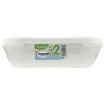 Tontarelli Dóza na potraviny obdĺžnik Nuvola 2 × 2 l transparentné/krémové (9042472159)