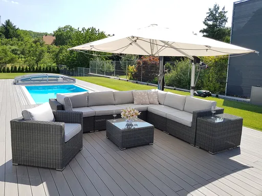 DEOKORK Ratanová variabilná zostava SEVILLA pre 7 osob (antracit)