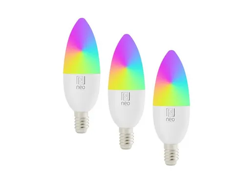 Immax NEO SMART sada 3x žiarovka LED E14 6W RGB+CCT barevná a biela, stmívatelná, WiFi 07716C