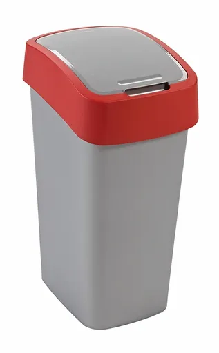 CURVER Odpadkový kôš FLIP BIN 45l | strieborná / červená