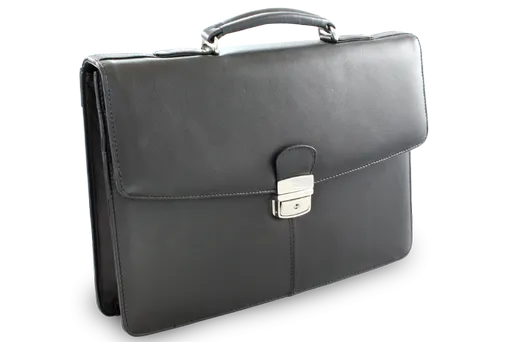 Čierna kožená aktovka s tromi vnútornými priehradkami 112-6004-60