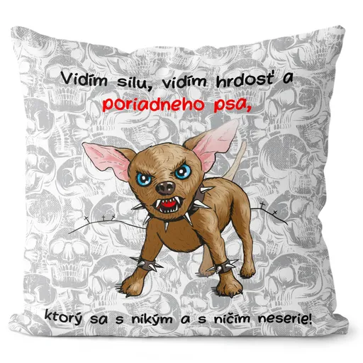 Vankúš Poriadny pes (Velikost: 55 x 55 cm)