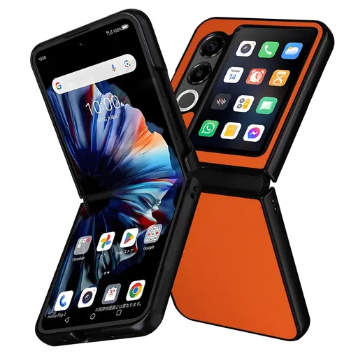 LEATHER Ochranný kryt pre ZTE Nubia Flip 2 5G oranžový