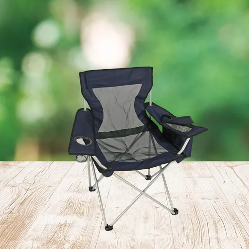 Haushalt international Skládací židle s chladící přihrádkou, modrá