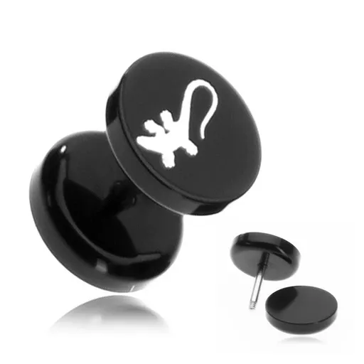 Okrúhly akrylový fake plug s potlačou jašteričky