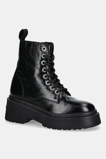 Kožené workery Tommy Jeans TJW CHUNKY SHINY LEATHER BOOT