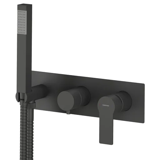 SAPHO - PAX podom. sprch./vaňová batéria, ručná sprcha, 3 výstupy, čierna matná XA53/15