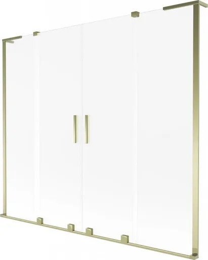 MEXEN/S - Velar L Duo dvojkrídlová posuvná vaňová zástena 170 x 150, dekor, zlatá 896-170-003-32-50