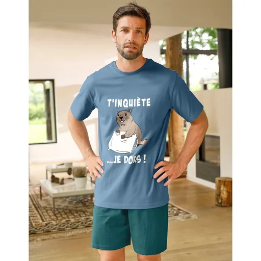 Pyžamo s potlačou svišťa, s šortkami a krátkymi rukávmi