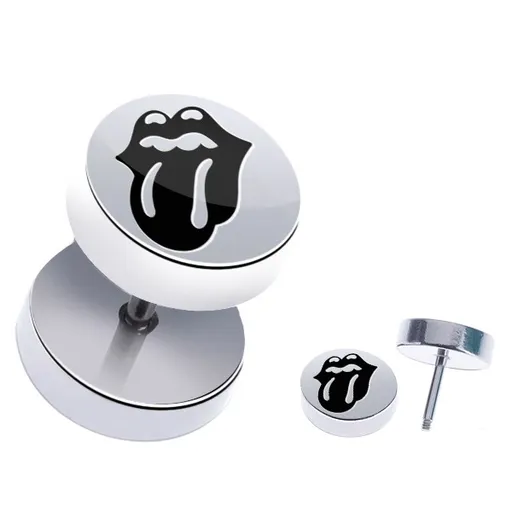Falošný plug z chirurgickej ocele - ústa a vyplazený jazyk