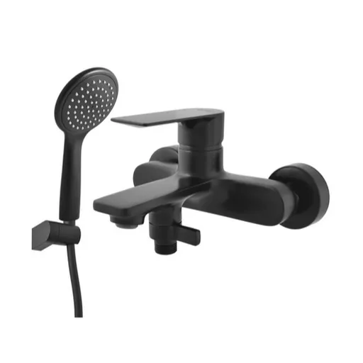 Vaňová batéria RAV SLEZÁK Nil so sprchovacím setom 150 mm matná čierna NL154.5/2CMAT