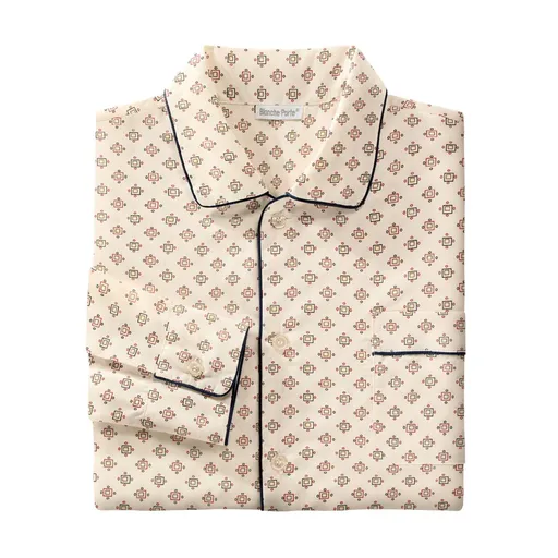 Predĺžený pyžamový kabátik s potlačou