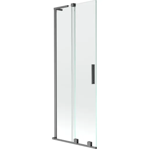 MEXEN/S - Velar L dvojkrídlová posuvná vaňová zástena 70 x 150, transparent, grafit kartáčovaná 896-070-003-01-66