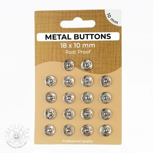 Stláčací gombík METAL 10 mm silver