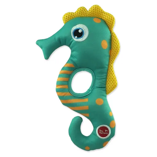 DOG FANTASY Water Float Pískací a plávajúci morský koník zelená 22,5 cm
