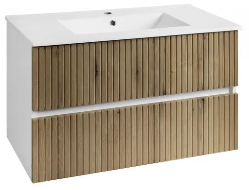 AQUALINE - PANEDA STRIP umývadlová skrinka 89,5x55x45,2cm, dub emporio PN390