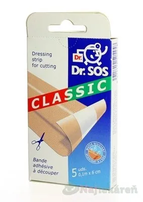 Dr. SOS Classic náplasť pásy vodeodolné (10cmx6cm) 5ks