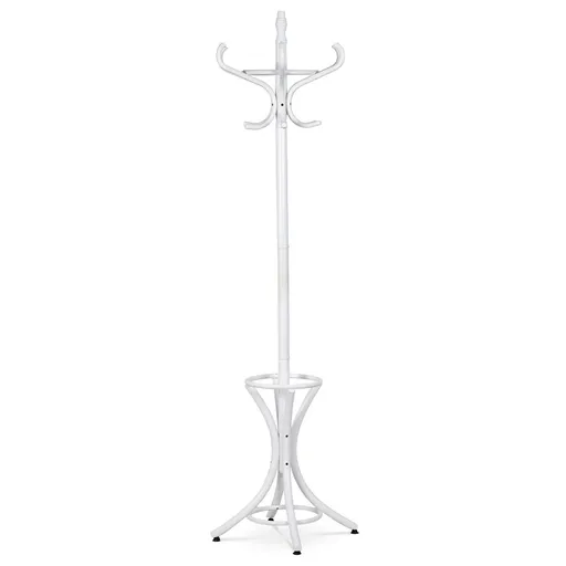 Drevený masívny vešiak biela matná, 185 cm