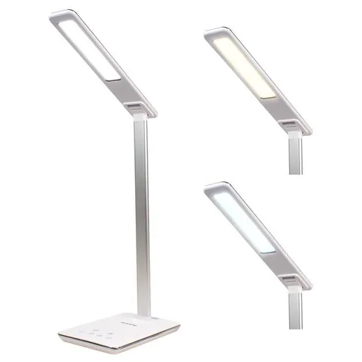 Stolová LED lampička Huslog biela s bezdrôtovou nabíjačkou