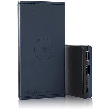 Eloop EW31 10000 mAh Wireless Leather Blue/Black