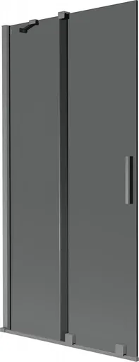 MEXEN/S - Velar dvojkrídlová posuvná vaňová zástena 95 x 150, grafit, grafit kartáčovaná 896-095-000-41-66