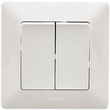 Legrand Valena Life - Dvojitý striedavý prepínač, č. 6+6, komplet biely (DY752108)