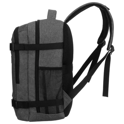 Sivý cestovný batoh Peterson z polyesteru – príručná batožina s dopínacím popruhom