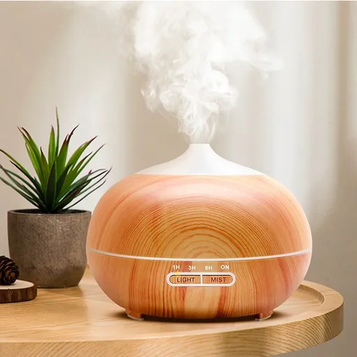 Ultrazvukový aróma difuzér s LED svetlom - svetlé drevo