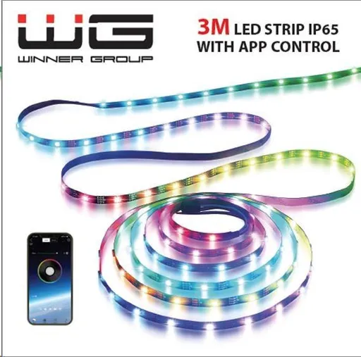 WG - Chytrý LED pásik WG18, 3 metre, s aplikáciou, IP 65, USB-A