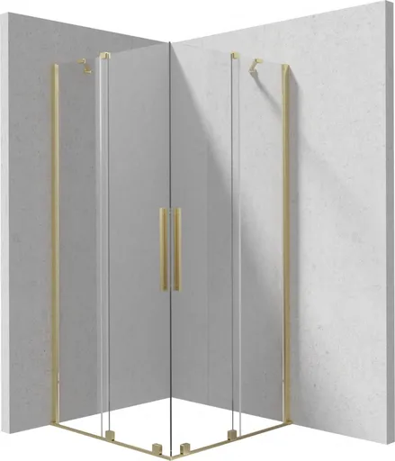 DEANTE - Sprchovací kút Prizma zlato kefované, štvorcová, 90x90 cm KPNRP09P09
