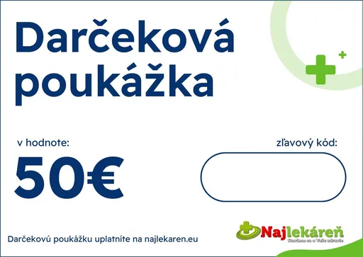 Darčeková poukážka na nákup v eshope Najlekáreň v hodnote 50€