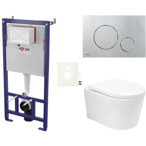 Závesný wc set SAT BREVIS do ľahkých stien / predstenová vírové splachování SIKOSSBRTOR71K