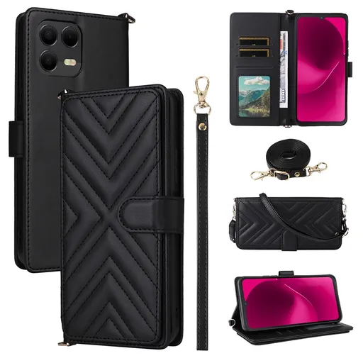 PRESTIGE Peňaženkové puzdro pre T Phone 3 Pro čierne