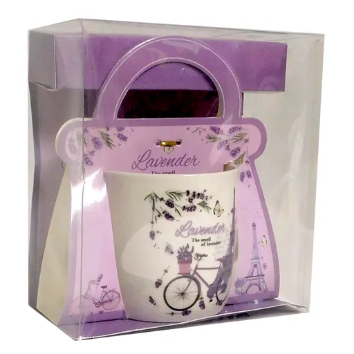 MAKRO - Hrnček 350ml levanduľa bicykel v darčekovej krabičke