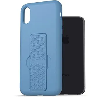 AlzaGuard Liquid Silicone Case with Stand pre iPhone X / Xs modrý (AGD-PCSS0002L)