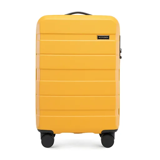 Kabínový kufor z ABS s horizontálnymi pruhmi, žltý 56-3A-101-50