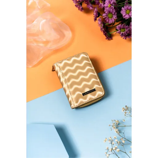 Malá dámska peňaženka z prírodnej kože so vzorom vĺn - Lorenti