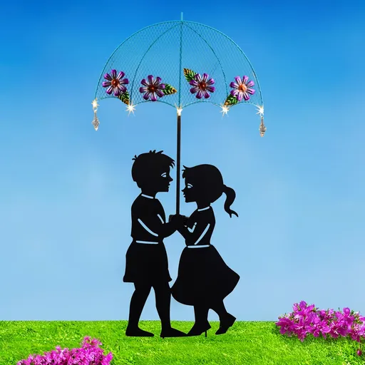 Haushalt international Solární zahradní zápich Děti pod deštníkem