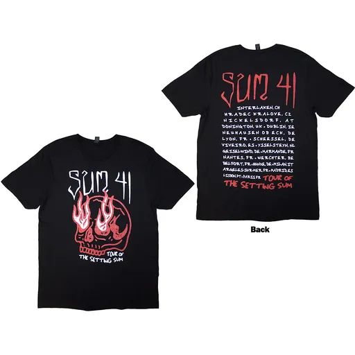 Sum 41 tričko Tour '24 Skull Čierna S