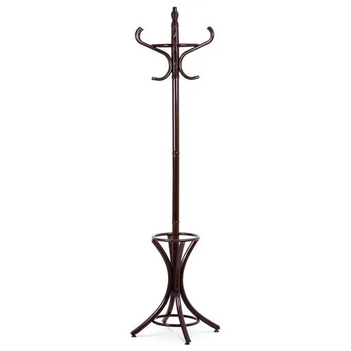 Drevený stojanový vešiak tmavohnedá, 185 cm