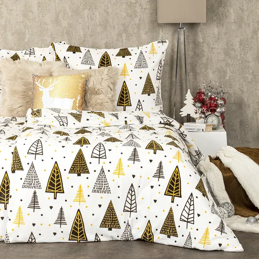 4Home Vianočné obliečky mikroflanel Nordic Tree, 160 x 200 cm, 70 x 80 cm