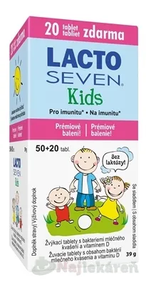 Vitabalans LACTOSEVEN Kids žuvacie tablety (50 + 20 zdarma) 70 tabliet