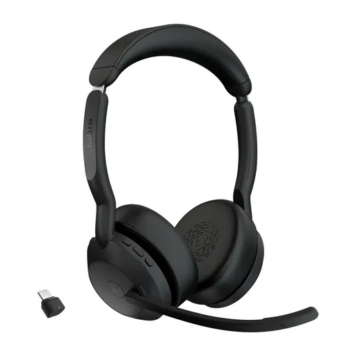 Jabra Evolve2 55/Stereo/ANC/USB-C/BT-USB/Bezdrôt/MS/Čierna